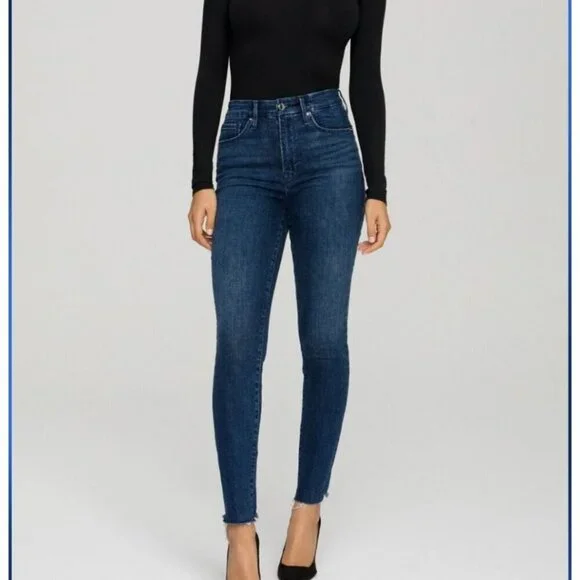 Good American GOOD LEGS W/ RAW CHEWED HEM blue 653 sz 8/29 - Picture 1 of 8